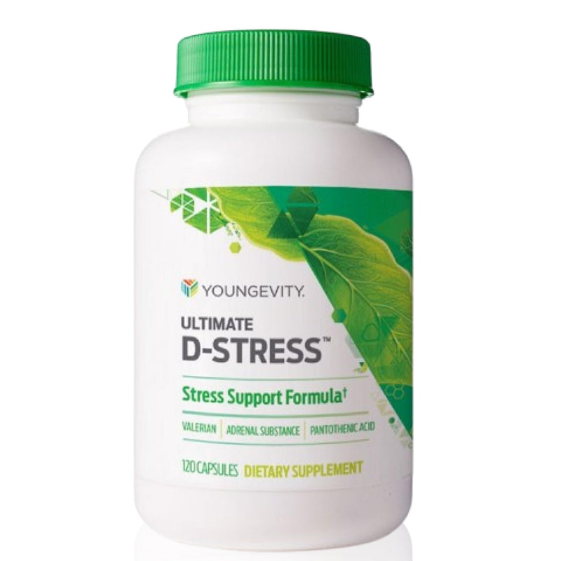 Youngevity Ultimate D-Stress Stress Support with Magnesium, 120 Capsules | Magnesium, valerian root, B1, B2, B6 and B12, adrenal support, nervous system health, daily relaxation support, 120 capsules