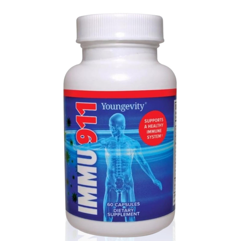 Youngevity Immu-911 Immune Support with Colostrum & Mushrooms, 60 Caps | Colostrum, vitamin C, zinc, echinacea, astragalus, pau d'arco bark, six-mushroom blend, advanced immune support, 60 caps