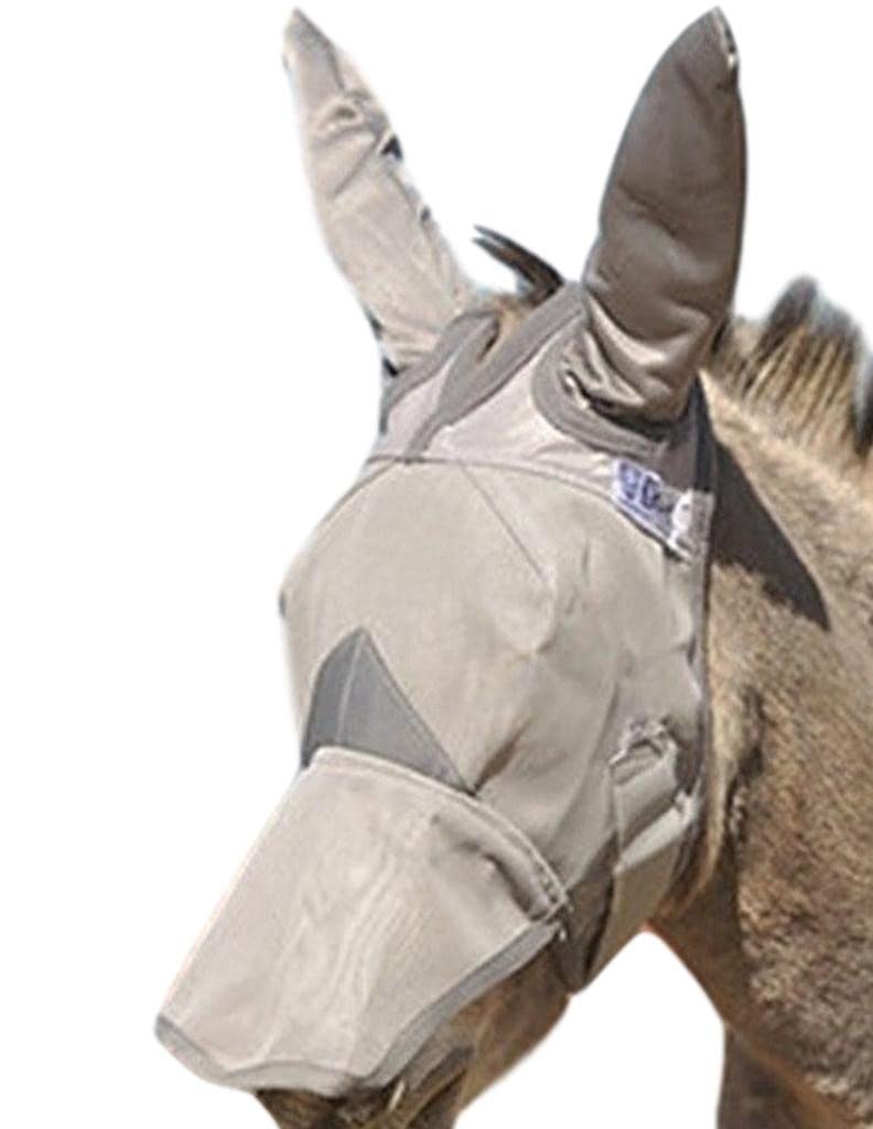 Cashel Crusader Mule Fly Mask with Long Nose and Ears, Grey, Mule Foal