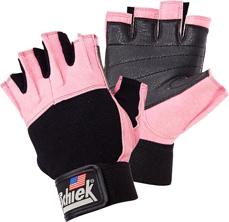 Schiek Sports 520 Womens Gloves - Pink Fingerless Weightlifting Gloves for Women