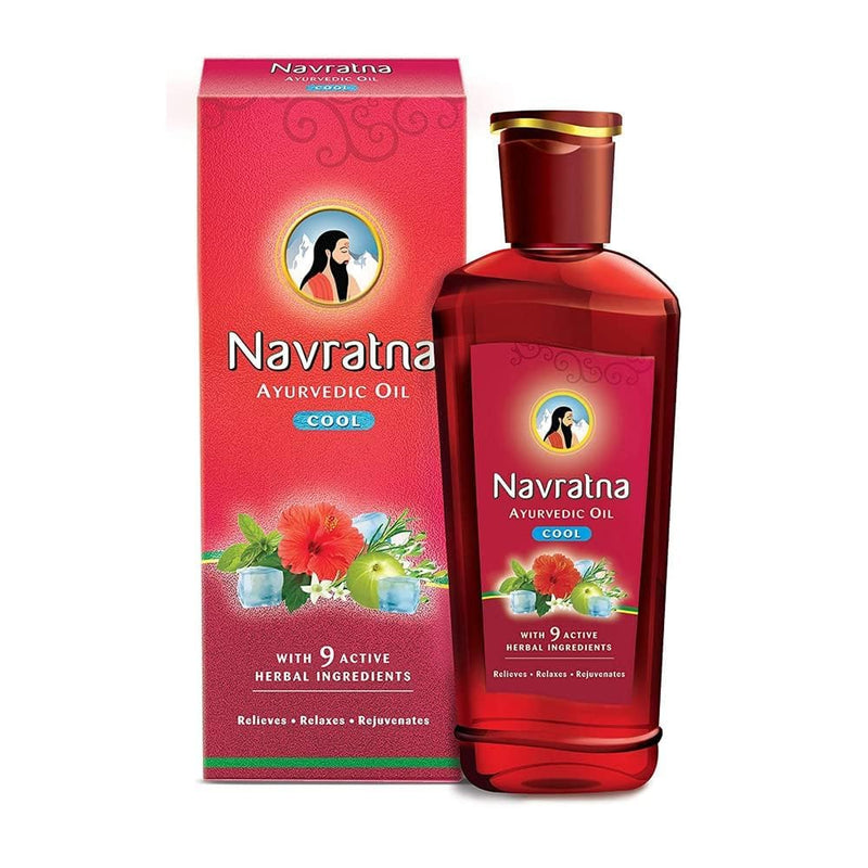 Ayurvedic Cool Oil | With 9 Active Herbal Ingredient | Relaxing Head Massage Oil | Quick Relief from Headache & Body Ache | 16.91 FL Oz/500