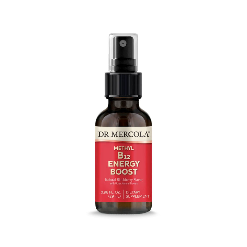 Dr. Mercola Methyl B12 Energy Boost, BlackBerry, 0.98 fl oz (39 Servings) | Fast-Absorbing Spray with 1,000 mcg Active Vitamin B12 as Methylcobalamin, Gluten-Free, Vegetarian-Friendly 0.85 Fl Oz (Pack of 1)
