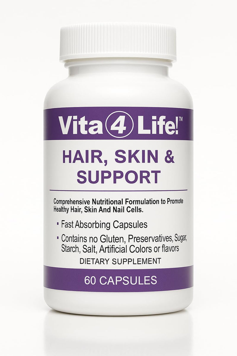 Vita4Life!® Biotin 2000mcg + MSM Hair Growth Vitamins for Women & Men | Hair, Skin & Nail Support Supplement with Vitamin A, E, Zinc | Fast Absorbing Capsules, 60 Count, 30-Day Supply