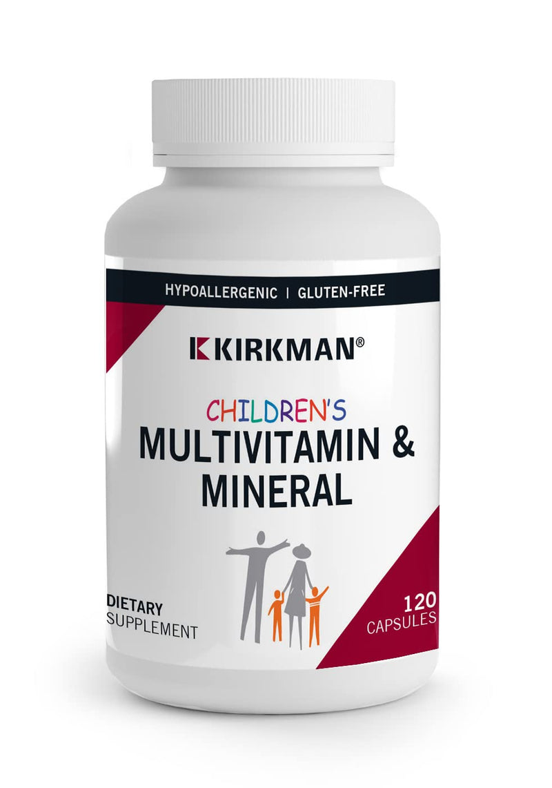 Kirkman Children's Multivitamin & Mineral - 120 Capsules - 21 Essential Nutrients - Hypoallergenic - Gluten Free - Casein Free 120 Count (Pack of 1)