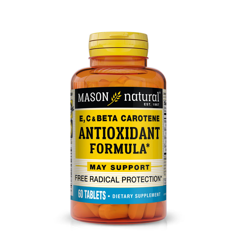 MASON NATURAL Vitamin E, C & A (Beta Carotene) - High Potency Antioxidant Formula to Fight Free Radicals and Support Overall Health*, 60 Tablets 60 Count (Pack of 1)