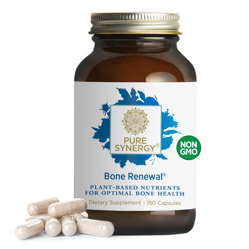 PURE SYNERGY Bone Renewal Bone Supplement (150 Capsules) | Bioavailable Calcium with Cofactors, Natural & Vegan with Vitamin D3, K2, Magnesium, & Boron, For Lasting Bone Strength 150 Count (Pack of 1)