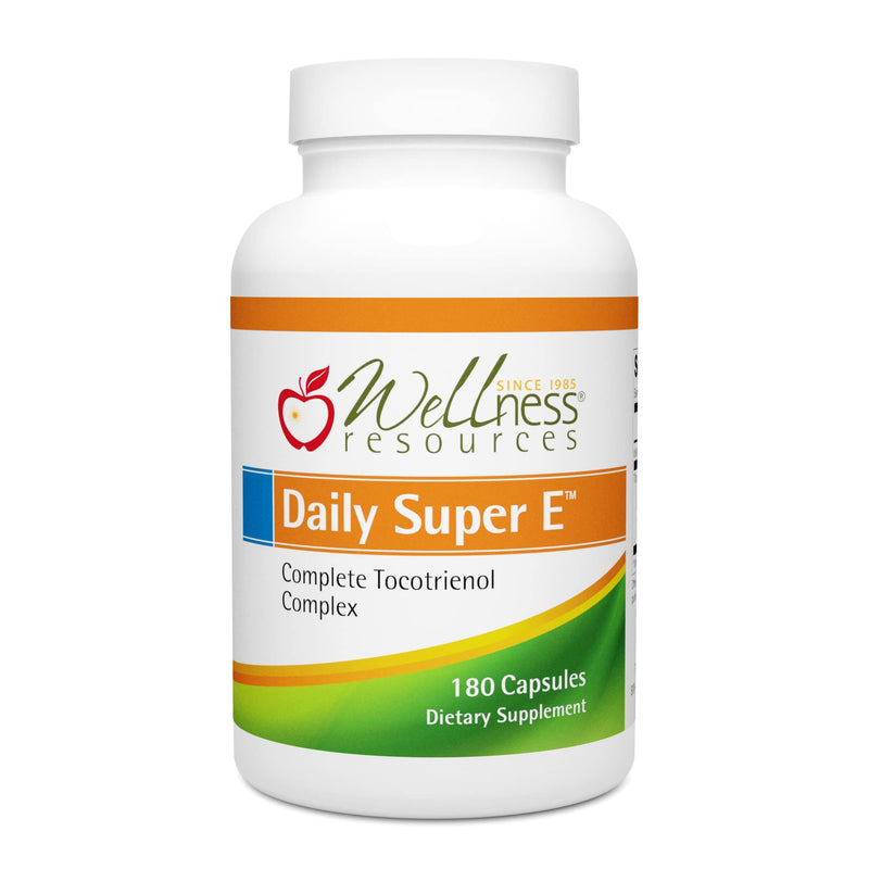 Wellness Resources Daily Super E Tocotrienol Complex - Full Spectrum Vitamin E with Delta, Gamma & Alpha Tocotrienols for Antioxidant Protection, Soy-Free, Natural Source, Non-GMO (180 Caps) 180 Count (Pack of 1)
