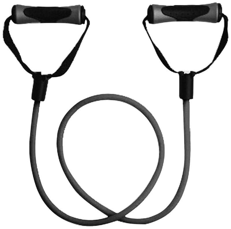 Grizzly Fitness Resistance Bands w/ Comfort Handles | Portable & Durable Tubing for Strength Training, Home Workouts & Travel | Multiple Tension Levels | Resistance Bands for Working Out Grey Intense