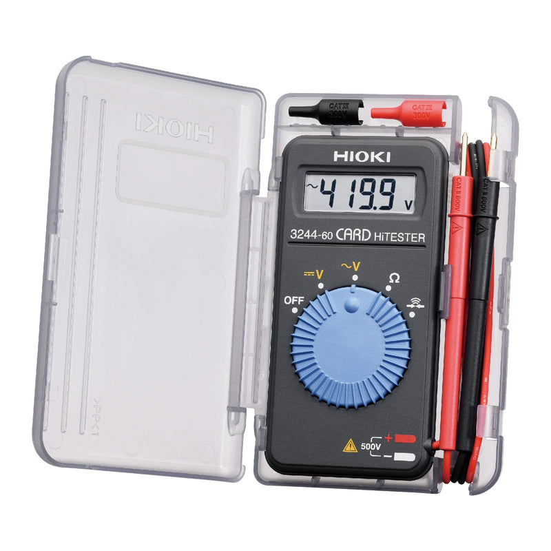 Hioki 3244-60 Card HiTester and Digital Multimeter, 41.99 Megaohms Resistance, 500V AC/DC Voltage - BeesActive Australia