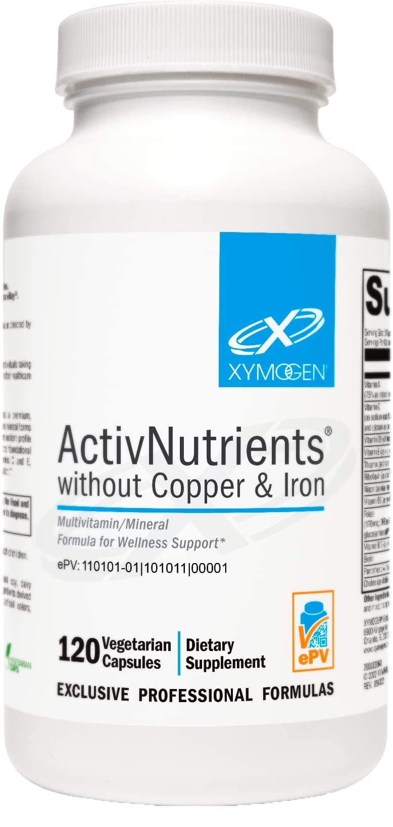 XYMOGEN ActivNutrients Without Copper & Iron, 120 Capsules | Multimineral Formula for Wellness Support, Antioxidant Activity Support, Vegetarian, Non-GMO, Gluten-Free