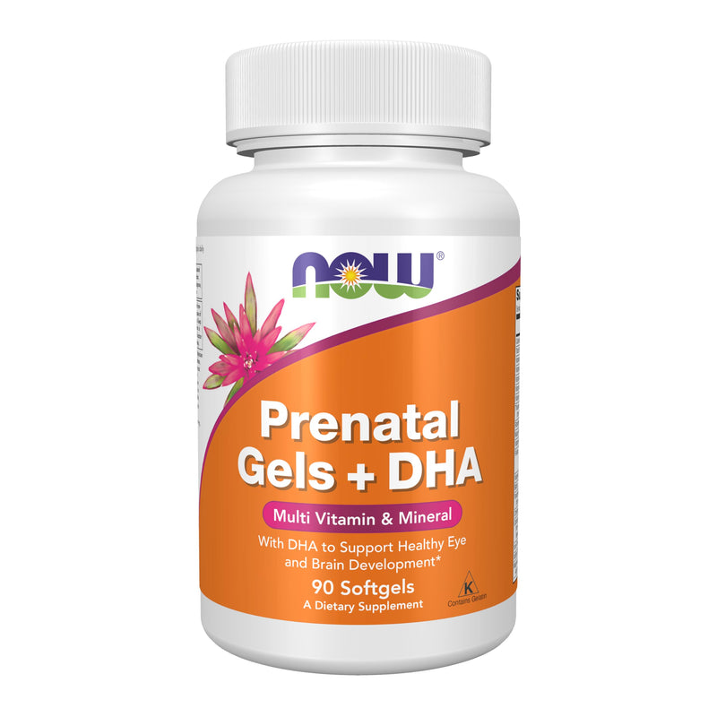 NOW Supplements, Prenatal Gels + DHA with 250 mg DHA per serving, plus Borage Oil (GLA), 90 Softgels 90 Count (Pack of 1)