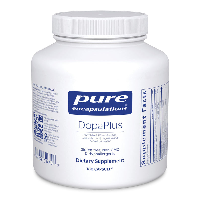 Pure Encapsulations DopaPlus, 180 Capsules | Supports Dopamine Production, for Daily Brain Function*, with L-Tyrosine, Folate, Vitamin B6 and L-5-MTHF, Non-GMO and Vegan