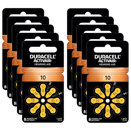 Duracell Activair Hearing Aid Batteries: Size 10 (80 Batteries) 80 Count (Pack of 1)