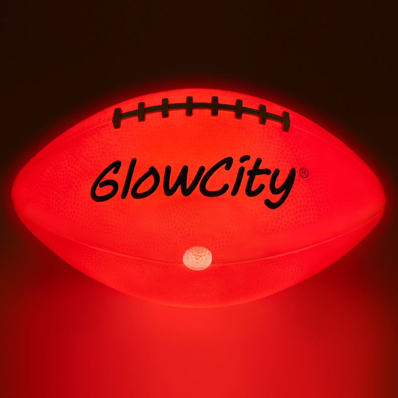 GlowCity Glow in The Dark Football - Light Up LED Ball - Perfect for Evening Play, Camping, and Beach Fun! Adult 10" - BeesActive Australia