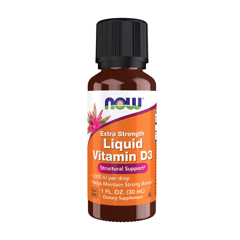 NOW Foods Supplements, Liquid Vitamin D-3, Extra Strength, Structural Support*, 1-Ounce 1 Fl Oz (Pack of 1)