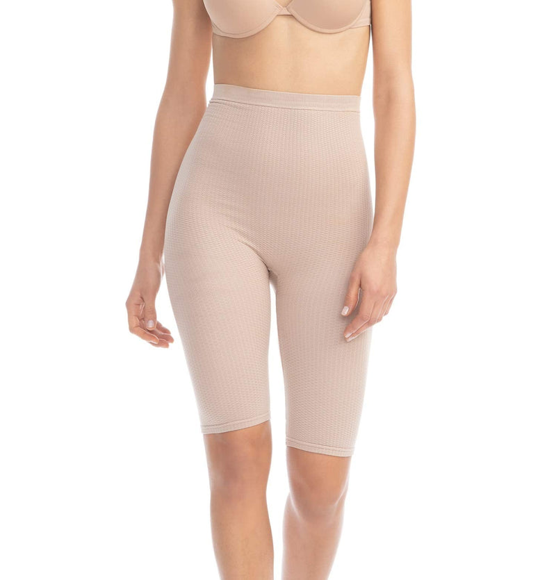 Farmacell 113 Women's high-Waisted Anti-Cellulite Massage Shorts, 100% Made in Italy Small-Medium Nude - BeesActive Australia