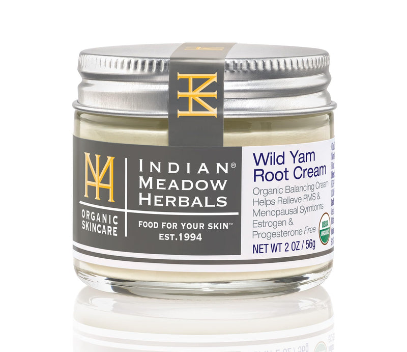 Indian Meadow Herbals Wild Yam Root Cream (2oz) - USDA Certified Organic Balancing Cream for PMS & Menopause Relief - Estrogen & Progesterone-Free. Handmade By US. Woman-owned & Operated Since 1994. 2 Ounce (Pack of 1) - BeesActive Australia