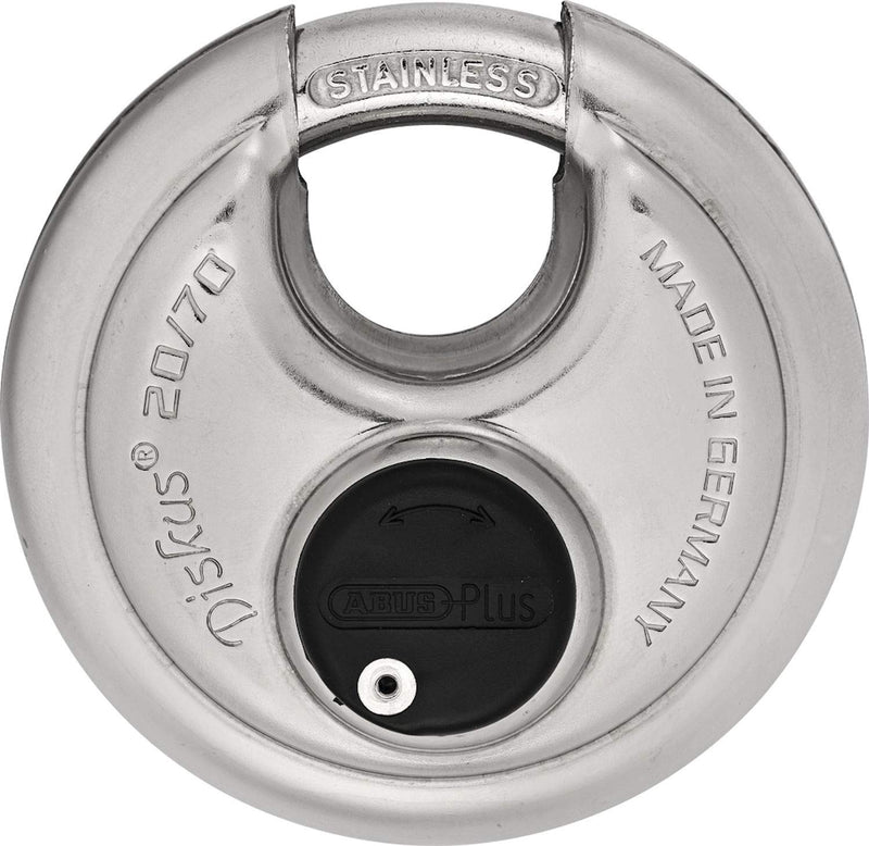 ABUS 20/70 Diskus Stainless Steel Padlock with 3/8" Shackle, Keyed Different, Made in Germany Keyed Differently - BeesActive Australia