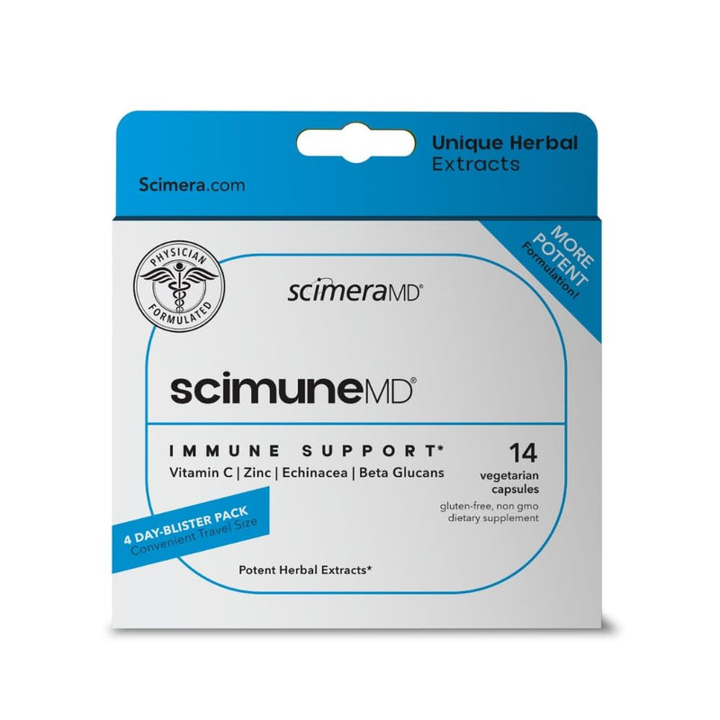 ScimeraMD® Scimune Immune Support Supplement with Zinc, Quercetin, Vitamin C, Echinacea & Wellmune® Beta Glucan, 14 Capsules 14 Count (Pack of 1)