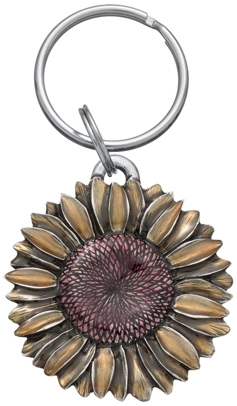 DANFORTH - Sunflower Keychain – Handcrafted Pewter, 2 Inches, Made in USA - BeesActive Australia