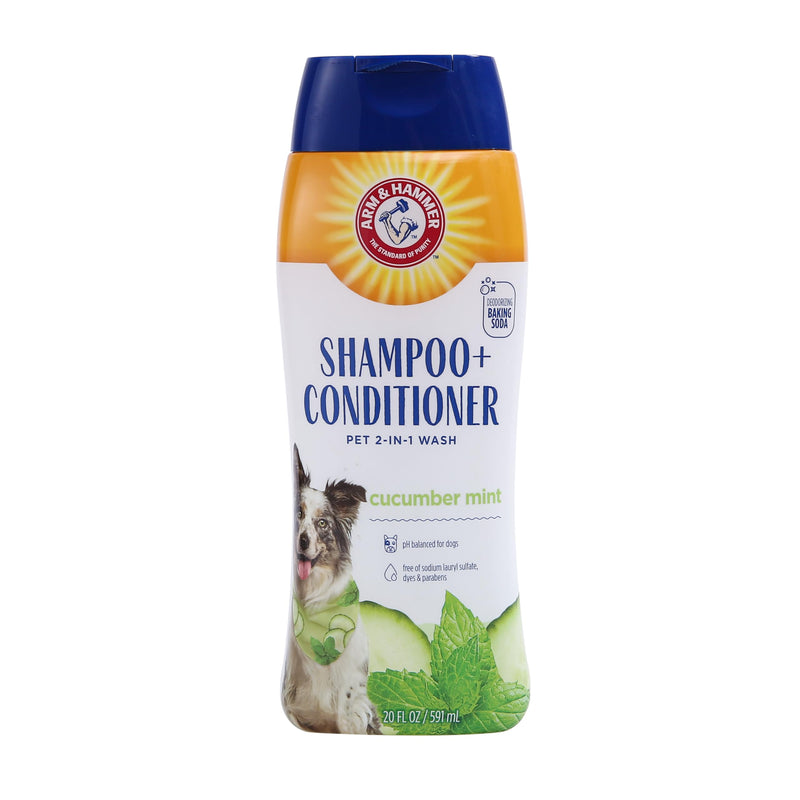 Arm & Hammer for Pets 2-In-1 Shampoo & Conditioner for Dogs | Dog Shampoo & Conditioner in One | Cucumber Mint, 20 Ounce Bottle Dog Shampoo and Conditioner for All Dogs 20 Fl Oz (Pack of 1) - BeesActive Australia