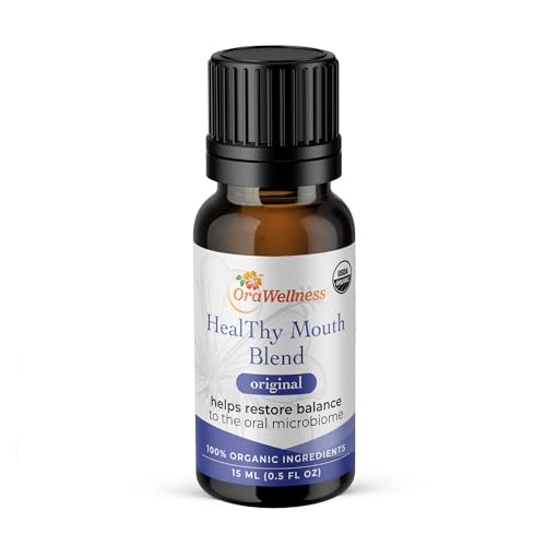 OraWellness Healthy Mouth Blend Organic Tooth Oil, Fluoride Free Rinse Original 0.5 Fl Oz (Pack of 1)