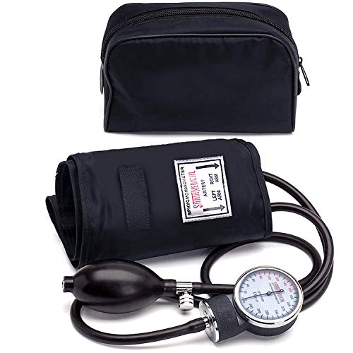 Santamedical Manual Blood Pressure Cuff - Adult Aneroid Sphygmomanometer Black Without Stethoscope