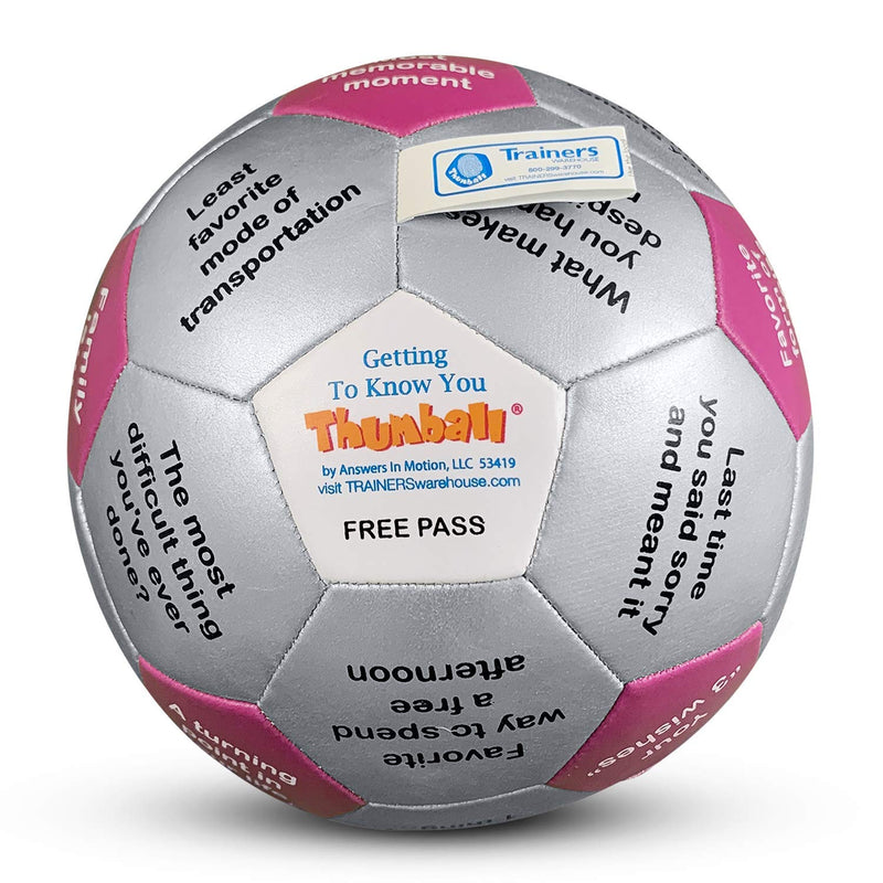 Trainers Warehouse 6" Thumball Collection, 32 Prompts for Conversation, Team Building, Relationship and Training Getting to Know You