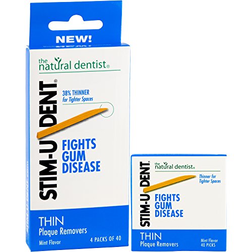Natural Dentist Stim-U-Dent Dental Picks (Thin), 160 Count Each (Pack of 6) Thin Mint 160 Count (Pack of 6)