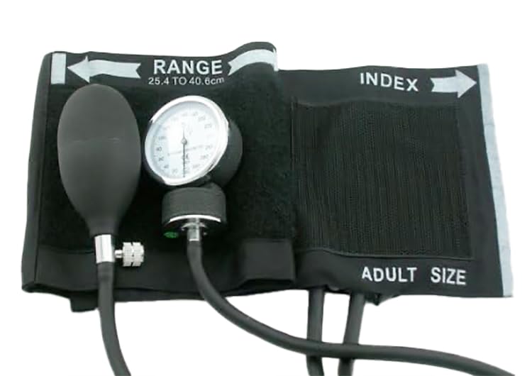 EMI Aneroid Sphygmomanometer Manual Blood Pressure Monitor with Adult Sized Cotton Cuff