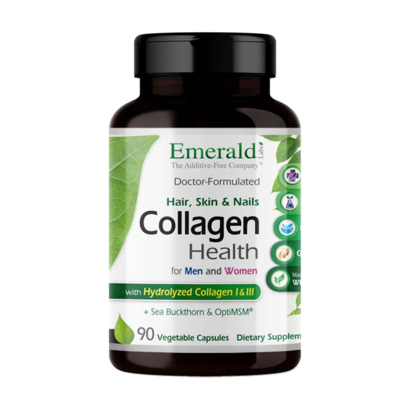 EMERALD LABS Collagen Health, 90 Vegetable Capsules (30-Day Supply) | Hydrolyzed Collagen for Healthy Hair, Skin & Nails with Saw Palmetto & Beta-Sitosterol, Supports Immune & Adrenal Health*