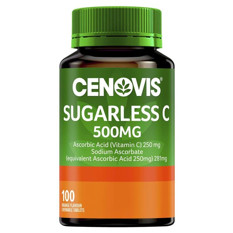 Cenovis Sugarless C 500mg Orange Flavour Tabs 100