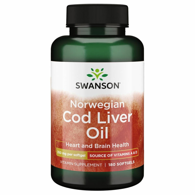 Swanson Cod Liver Oil - Wellness Supplement Promoting Bone, Skin Health, Vision Support & Immune System Function w/High Absorption Vitamin A - (180 Softgels, 350mg Each) | Supports Bone, Skin, Eye and Immune Health with Highly Absorbable Cod Liver Oil ...