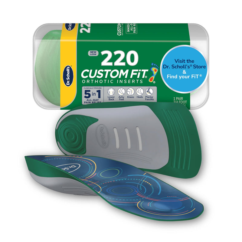 Dr. Scholl’s Custom Fit Orthotics 3/4 Length Arch Support Shoe Inserts - Plantar Fasciitis Relief Insoles for Men and Women, Immediate All-Day Total Lower Body Pain Relief, FSA HSA Eligible, CF220