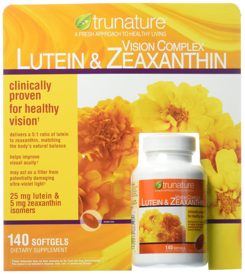 Trunature Vision Softgels Complex Lutein and Zeaxanthin Supplement, 140 Count 1 Pack (140 Count)