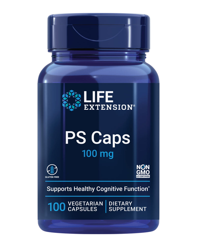 Life Extension PS Caps, 100 Capsules | Phosphatidylserine for Cognitive Performance, Gluten-Free, Non-GMO & Vegetarian