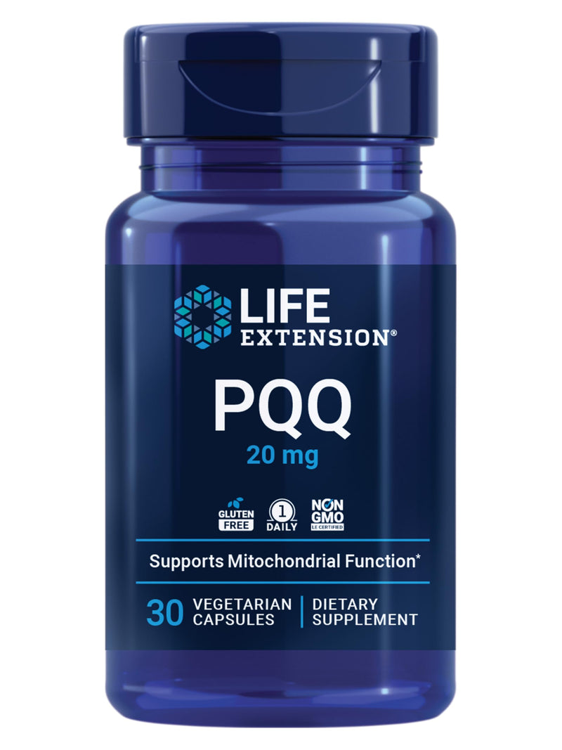 Life Extension PQQ, pyrroloquinoline Quinone, 20 mg, Promotes The Growth of New Mitochondria, Gluten-Free, Non-GMO, Vegetarian, 1 Daily, 30 Capsules | Pyrroloquinoline Quinone Promotes Cellular Energy & Mitochondrial Health, Take 1 Daily, Gluten-Free, ...