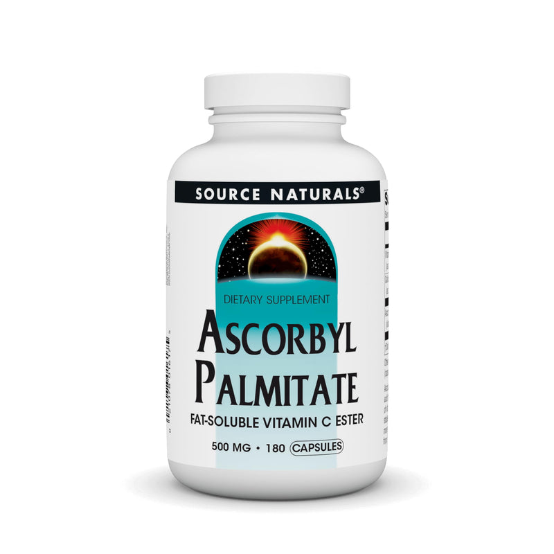 Source Naturals Ascorbyl Palmitate, 500mg, Fat-Soluble Vitamin C Ester Supplement* - 180 Capsules