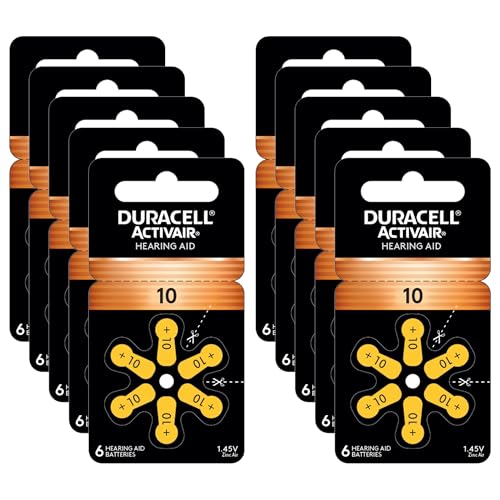 6 Duracell Hearing Aid Batteries Size: 10 6 Count (Pack of 10)