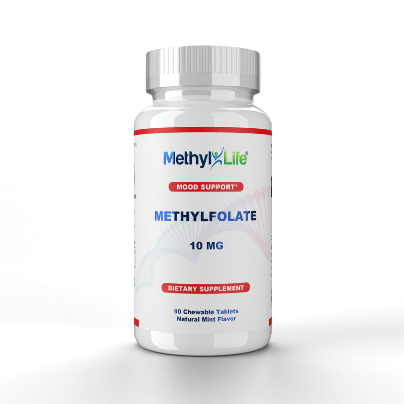 Methyl-Life® L-Methylfolate 10 mg - Chewable Active Folate Tablets with ultrapure Form of Cerebrofolate® (L-5-MTHF, Calcium) | Vegan, Non-GMO, Gluten-Free | 90 Chewable Tablet 90 Count (Pack of 1)