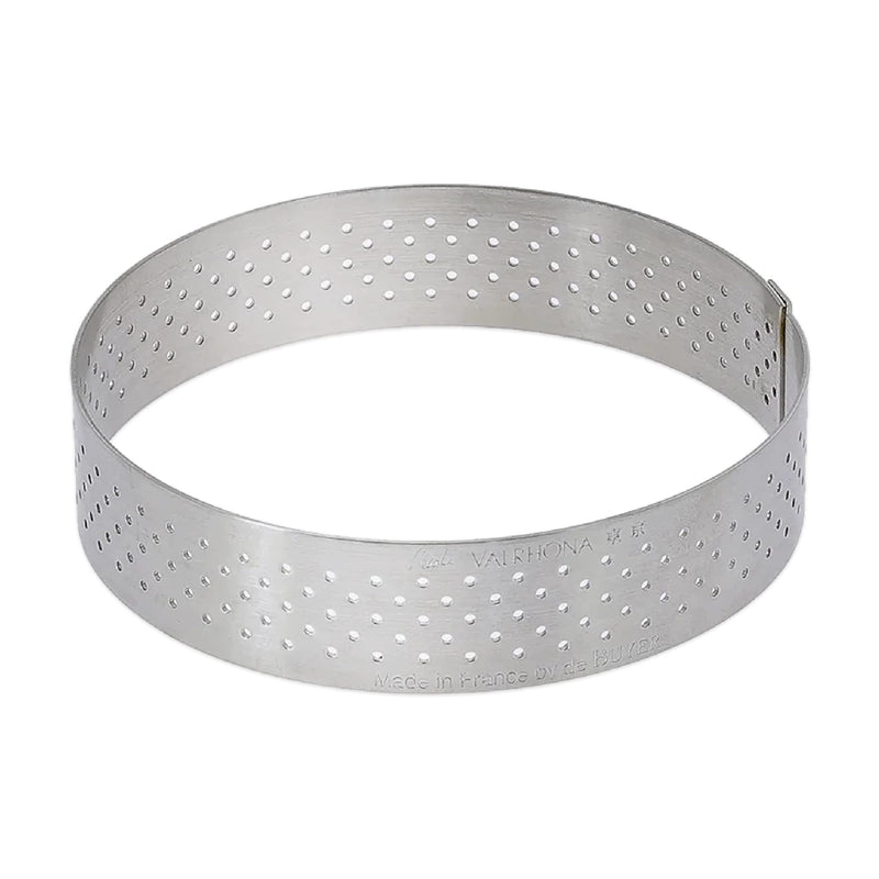de Buyer Perforated Round Tart Ring - 9.75” Diameter, 0.8” Height - Perfect for Baking Beautifully Crisp Tarts - Easy to Use & Clean - Made in France 9.75" Silver - BeesActive Australia