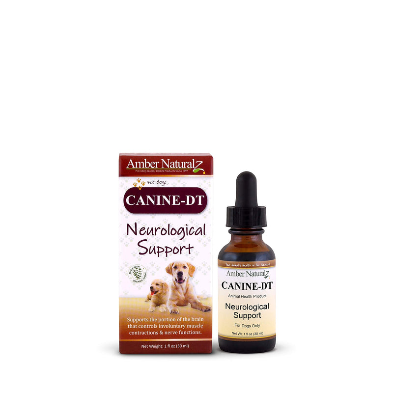 Amber NaturalZ Canine DT Herbal Supplement for Dogs | Canine Supplement for Muscle, Nose, Paw Pad, Nerve, and Neurological Support | 1 Fluid Ounce Glass Bottle