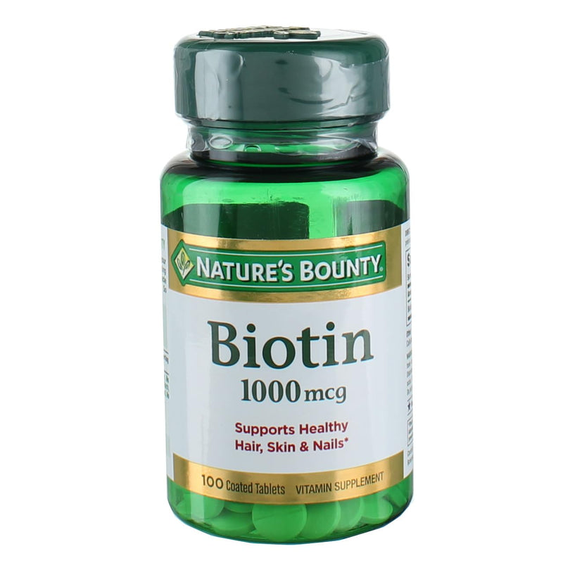 Nature's Bounty Energy Health Biotin Coated Tablets, 1000 mcg, 100 Ct (1 Pack) 1 Count (Pack of 100)