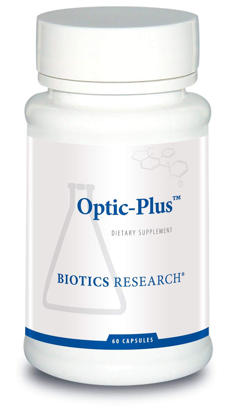 BIOTICS RESEARCH Optic Plus Eye Vitamin & Mineral Support Supplement with Lutein and Zeaxanthin, Healthy Retinal Tissue and Vision 60 Capsules