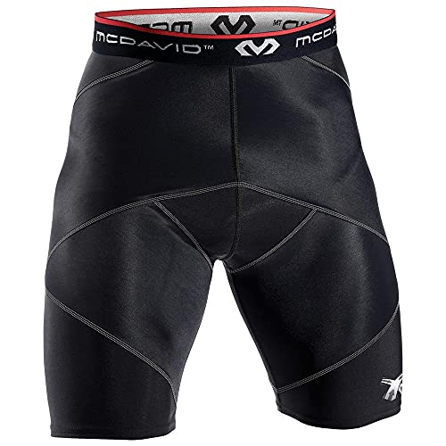 McDavid Compression Shorts, Thick Supportive Gym Shorts for Muscle Recovery. Cross Compression Short for Fitness. Large Black