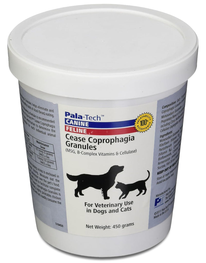 Pala-Tech Cease Coprophagia Granules - Dog Eating Poop Deterrent - Stops Stool Consumption - Supports Healthy Digestion - 450 gm No Poo Granules With B-Complex vitamins - Made in USA