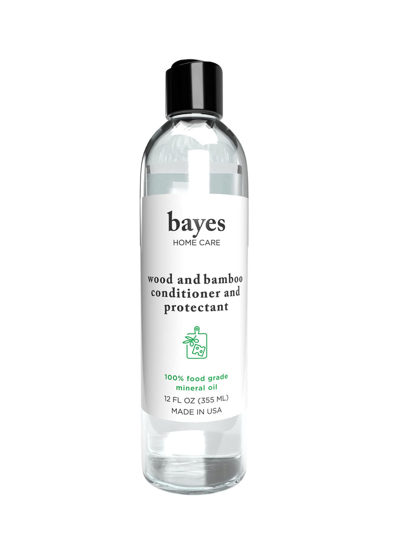 Bayes Food Grade Mineral Oil for Cutting Board - Mineral Oil Food Grade for Bamboo, Teak & Wood Conditioner and Protectant - Cutting Board Oil Food Grade Formula - Wood Oil for Cutting Board - 12 oz 12 Fl Oz (Pack of 1) - BeesActive Australia