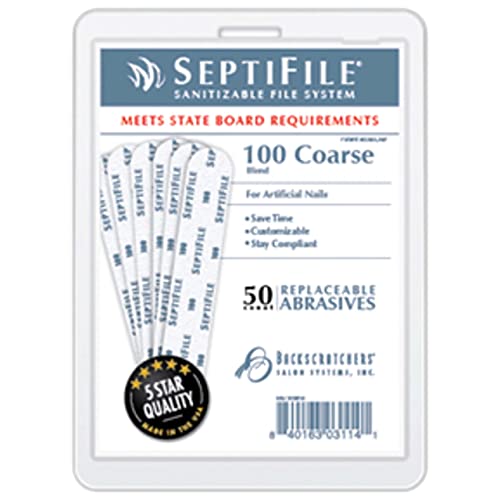 BACKSCRATCHERS 100 Coarse grit SeptiFile Refills - Set of 50 - Blending for Artificial Nails Coarse - 100 Grit