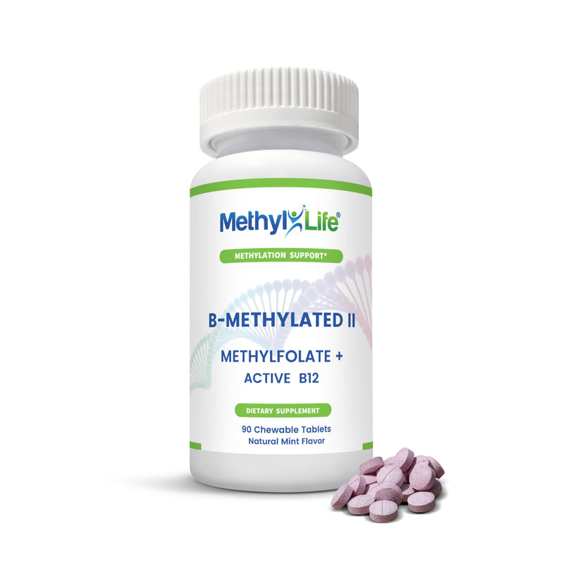 Methyl-Life® B-Methylated Chewable – 3 mg L-Methylfolate + Methyl B12 Sublingual Tablets (Methylcobalamin) | Active Folate & Vitamin B12 | Vegan, Non-GMO, Gluten-Free