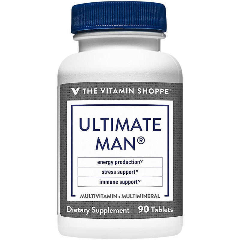 The Vitamin Shoppe Ultimate Man Multivitamin - High Potency Daily Multi with Energy Blend, Complete Nutrition for Men (90 Tablets) 90 Count (Pack of 1)